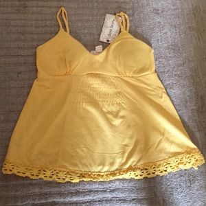 NWT Yellow Derek Heart Tank Top